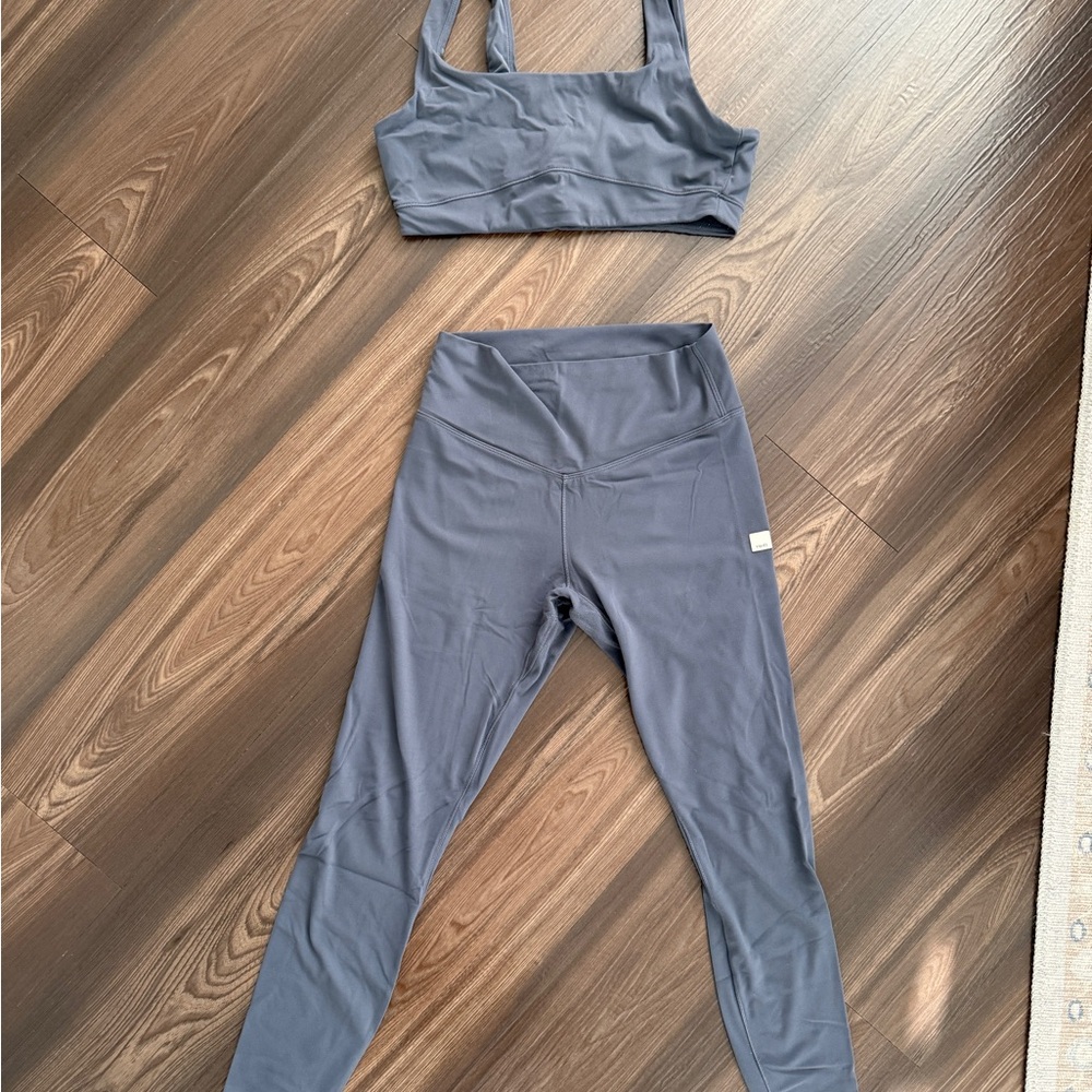 Vuori Gray Sports Bra and Leggings Set